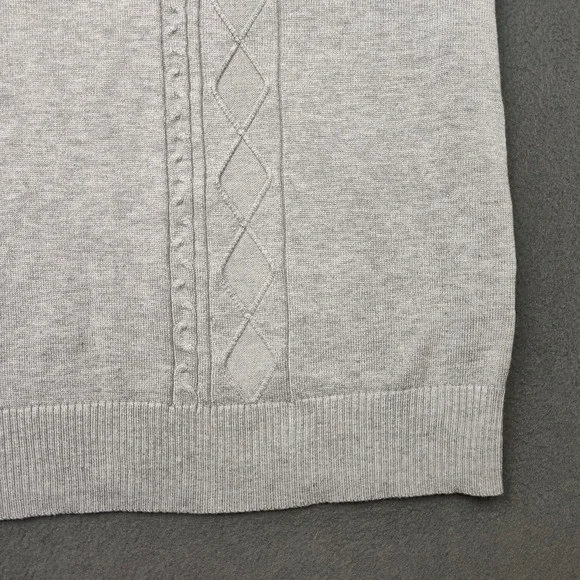 Paul Jones Sweater Vest Mens Extra Large Gray V Neck Cable Knit Pullover Golf - Picture 3 of 10